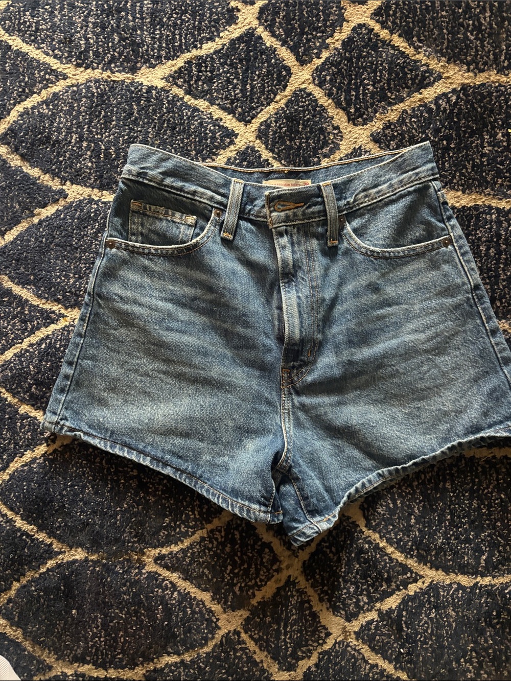 Levi's High Waist Denim Shorts in Light Blue